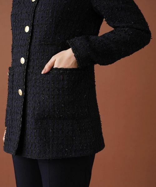 Leilian / レリアン テーラードジャケット | ラメノーカラージャケット【ROCHAS Premiere】 | 詳細9