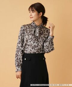 Leilian / レリアン シャツ・ブラウス | レオパード柄ボウタイブラウス