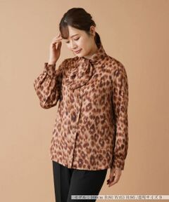 Leilian / レリアン シャツ・ブラウス | レオパード柄ボウタイブラウス