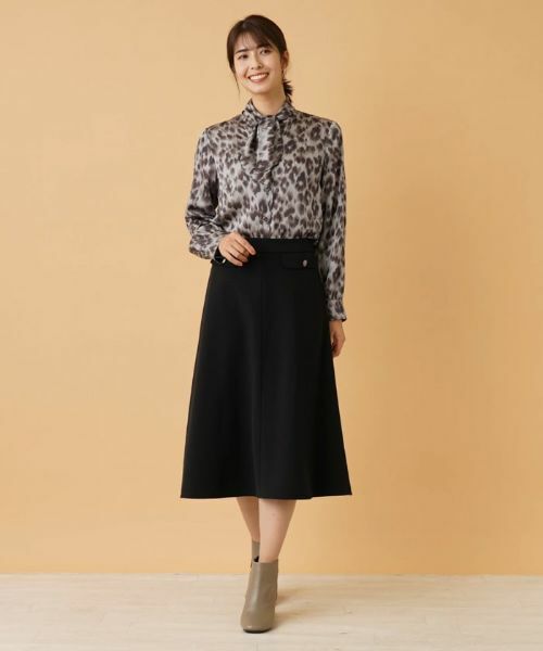 Leilian / レリアン シャツ・ブラウス | レオパード柄ボウタイブラウス | 詳細1
