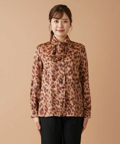 Leilian / レリアン シャツ・ブラウス | レオパード柄ボウタイブラウス | 詳細7