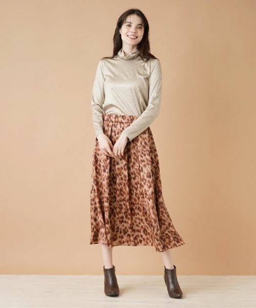 Leilian / レリアン ミニ・ひざ丈スカート | レオパード柄フレアスカート | 詳細12