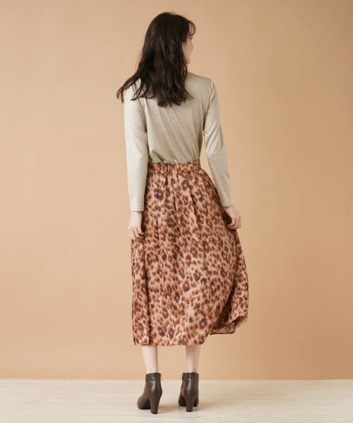 Leilian / レリアン ミニ・ひざ丈スカート | レオパード柄フレアスカート | 詳細14
