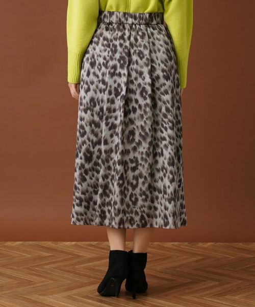 Leilian / レリアン ミニ・ひざ丈スカート | レオパード柄フレアスカート | 詳細6