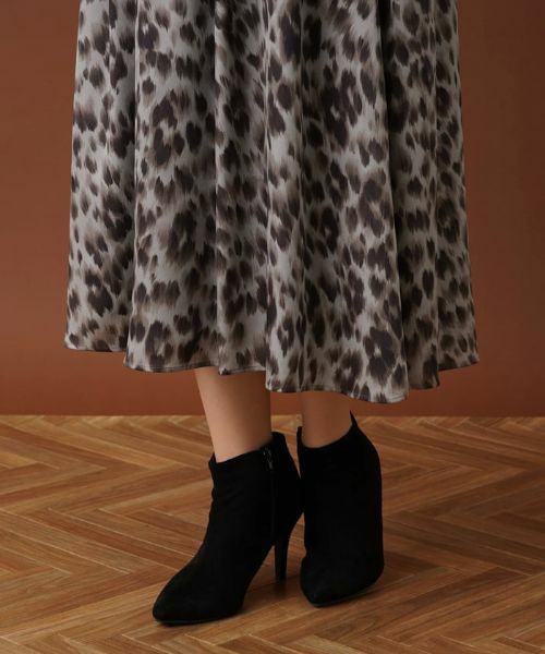 Leilian / レリアン ミニ・ひざ丈スカート | レオパード柄フレアスカート | 詳細9