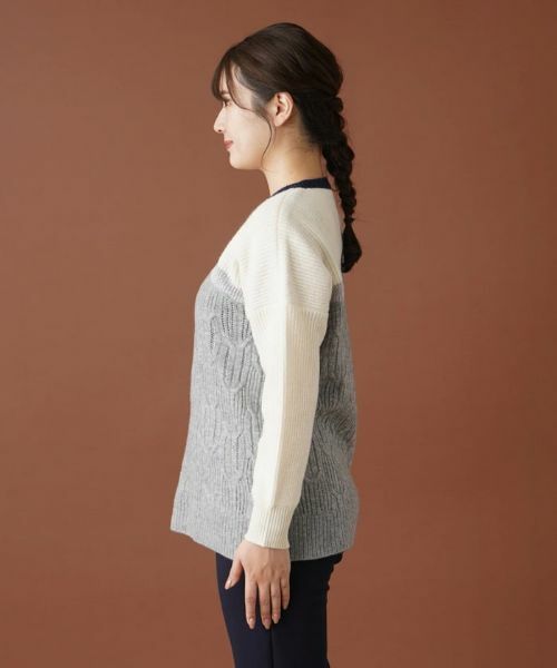 Leilian / レリアン ニット・セーター | ラメカラーブロックニット | 詳細5