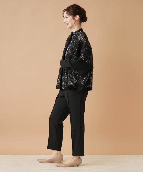 Leilian / レリアン テーラードジャケット | ボタニカル柄ボトルネックジャケット | 詳細2