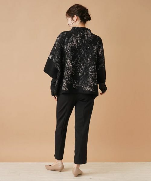 Leilian / レリアン テーラードジャケット | ボタニカル柄ボトルネックジャケット | 詳細3