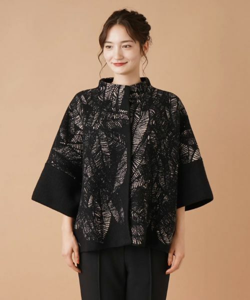 Leilian / レリアン テーラードジャケット | ボタニカル柄ボトルネックジャケット | 詳細4