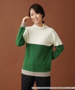 Leilian / レリアン ニット・セーター | カラーブロックハイネックニット