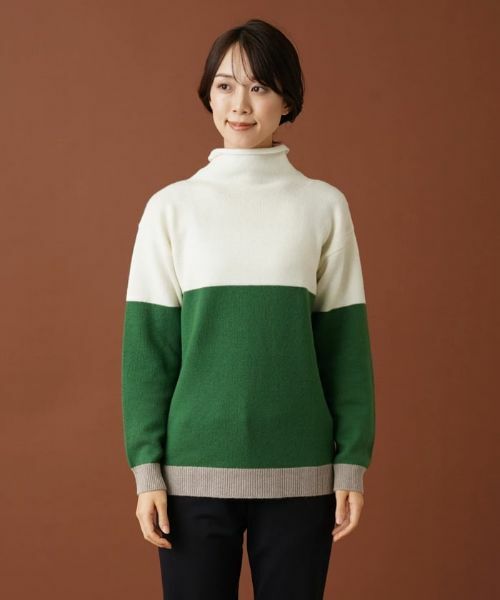 Leilian / レリアン ニット・セーター | カラーブロックハイネックニット | 詳細7