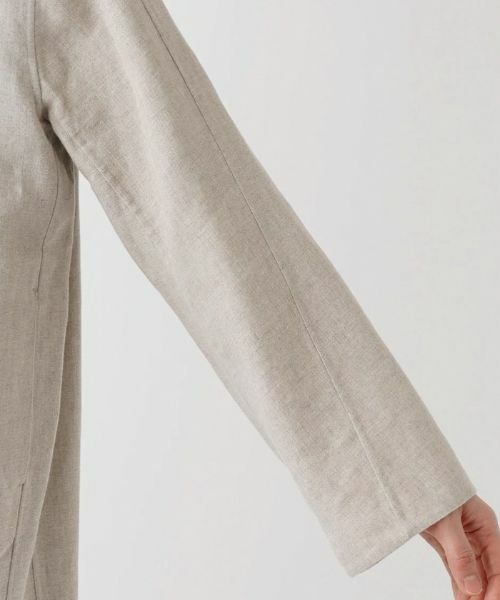 Leilian / レリアン テーラードジャケット | 綿麻ノーカラージャケット | 詳細9