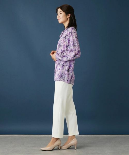 Leilian / レリアン シャツ・ブラウス | フラワープリントリボンブラウス | 詳細2