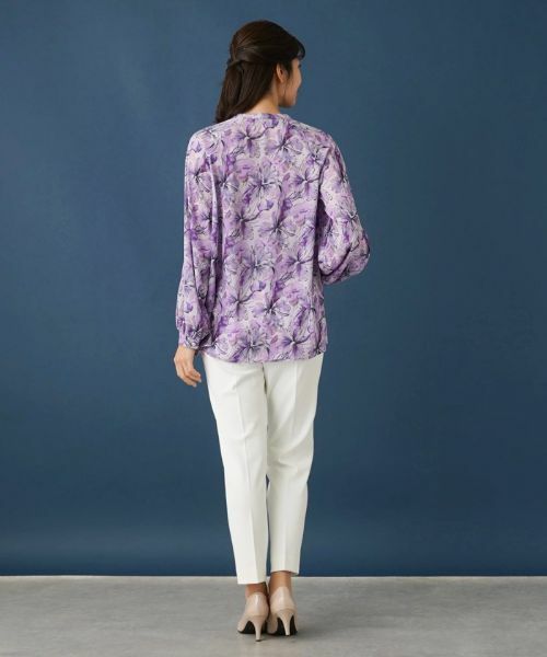 Leilian / レリアン シャツ・ブラウス | フラワープリントリボンブラウス | 詳細3