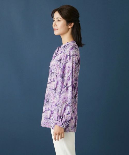 Leilian / レリアン シャツ・ブラウス | フラワープリントリボンブラウス | 詳細5
