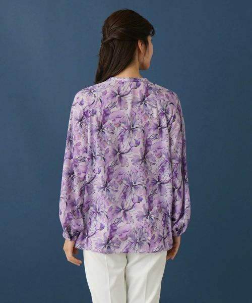 Leilian / レリアン シャツ・ブラウス | フラワープリントリボンブラウス | 詳細6