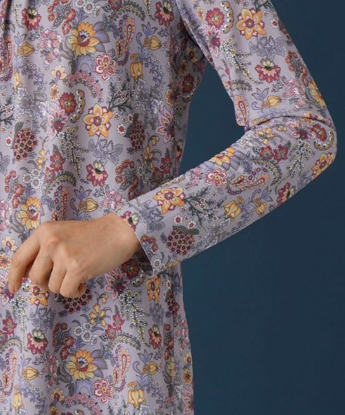 Leilian / レリアン カットソー | ボタニカル柄ボウタイ風カットソー【BINDA】 | 詳細12