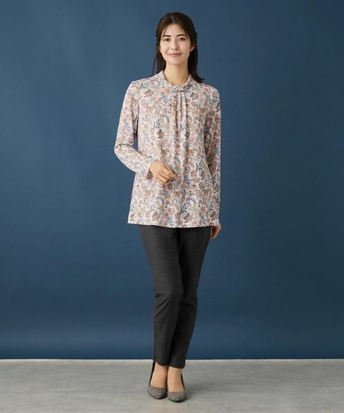 Leilian / レリアン カットソー | ボタニカル柄ボウタイ風カットソー【BINDA】 | 詳細15