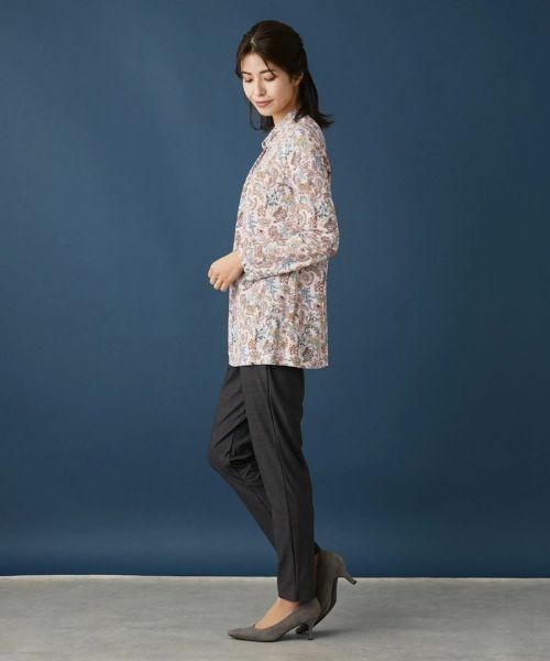 Leilian / レリアン カットソー | ボタニカル柄ボウタイ風カットソー【BINDA】 | 詳細16