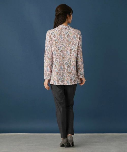 Leilian / レリアン カットソー | ボタニカル柄ボウタイ風カットソー【BINDA】 | 詳細17