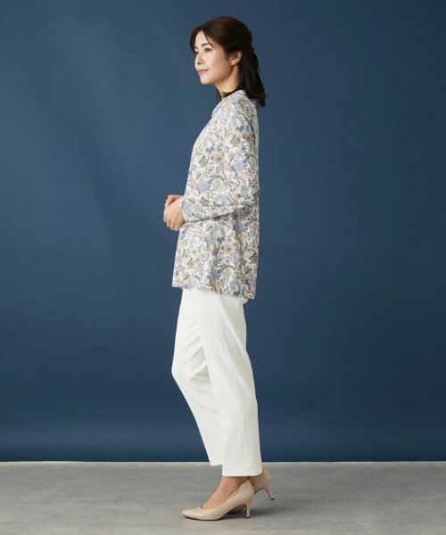 Leilian / レリアン カットソー | ボタニカル柄ボウタイ風カットソー【BINDA】 | 詳細2