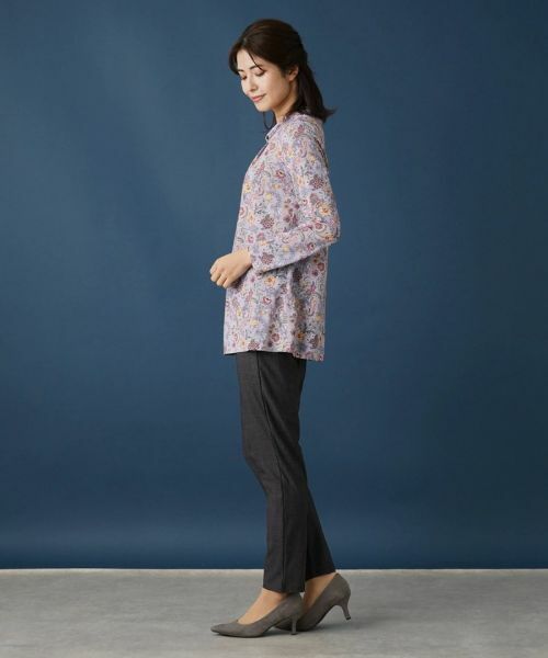 Leilian / レリアン カットソー | ボタニカル柄ボウタイ風カットソー【BINDA】 | 詳細5