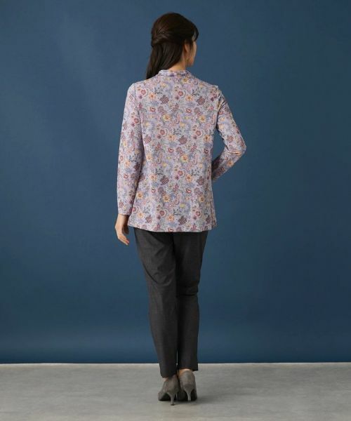 Leilian / レリアン カットソー | ボタニカル柄ボウタイ風カットソー【BINDA】 | 詳細6