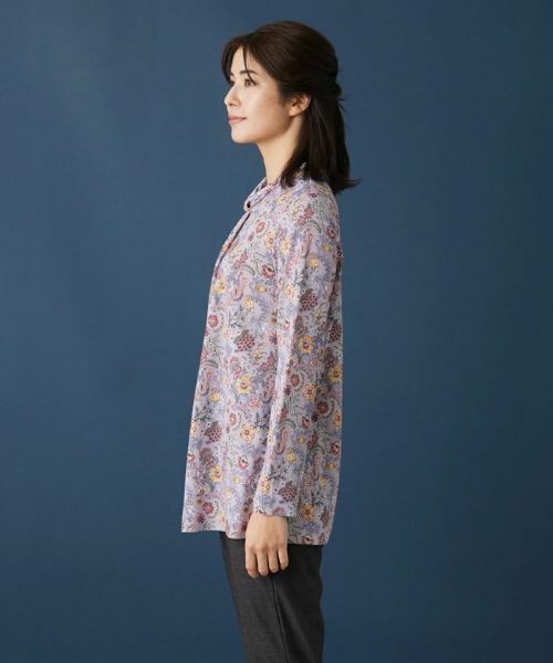 Leilian / レリアン カットソー | ボタニカル柄ボウタイ風カットソー【BINDA】 | 詳細8