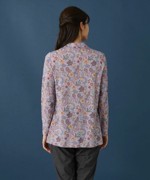 Leilian / レリアン カットソー | ボタニカル柄ボウタイ風カットソー【BINDA】 | 詳細9