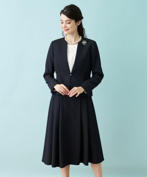 美品★レリアン ハンドステッチ ネイビーセットアップスーツ7 Leilian / レリアン （レディース） スーツ | ファッション通販