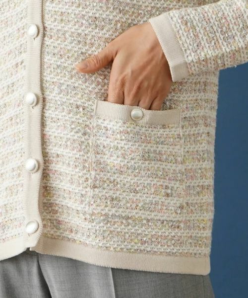 Leilian / レリアン カーディガン・ボレロ | ツイードライクVネックカーディガン | 詳細10