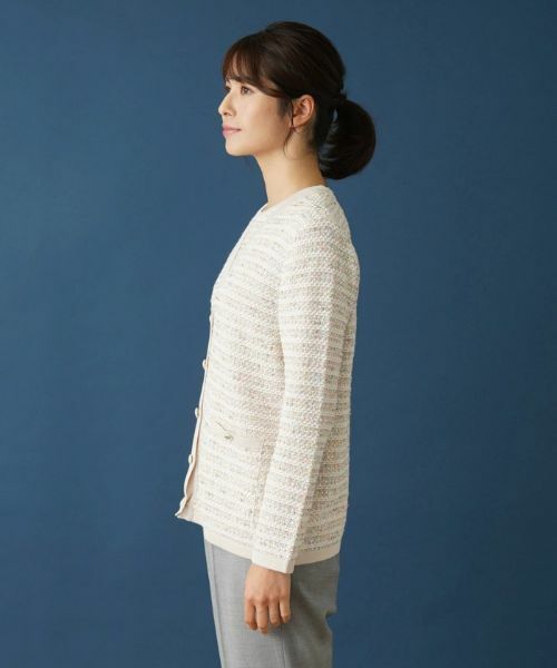 Leilian / レリアン カーディガン・ボレロ | ツイードライクVネックカーディガン | 詳細5