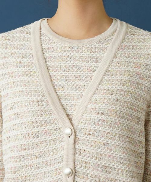 Leilian / レリアン カーディガン・ボレロ | ツイードライクVネックカーディガン | 詳細7