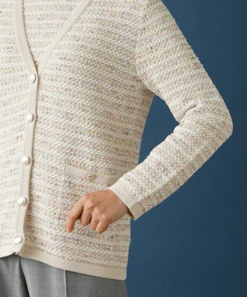 Leilian / レリアン カーディガン・ボレロ | ツイードライクVネックカーディガン | 詳細9
