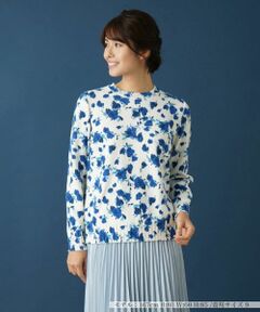 Leilian / レリアン ニット・セーター | ローズ柄クルーネックニット