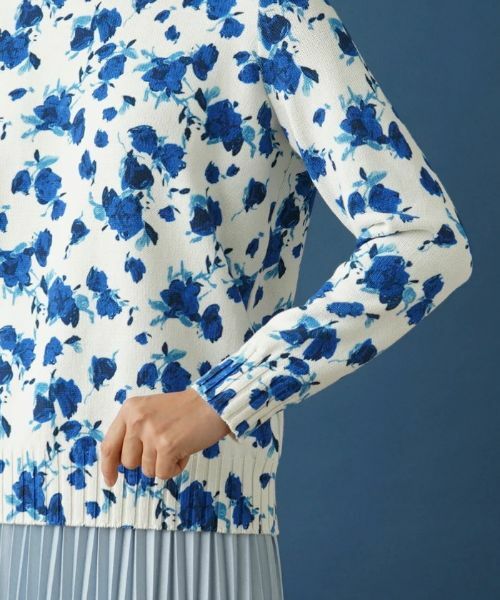 Leilian / レリアン ニット・セーター | ローズ柄クルーネックニット | 詳細10