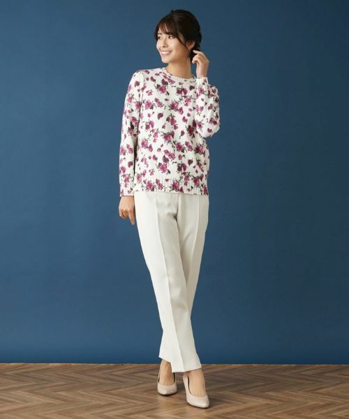Leilian / レリアン ニット・セーター | ローズ柄クルーネックニット | 詳細13