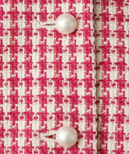 Leilian / レリアン テーラードジャケット | 千鳥格子柄ノーカラージャケット | 詳細11