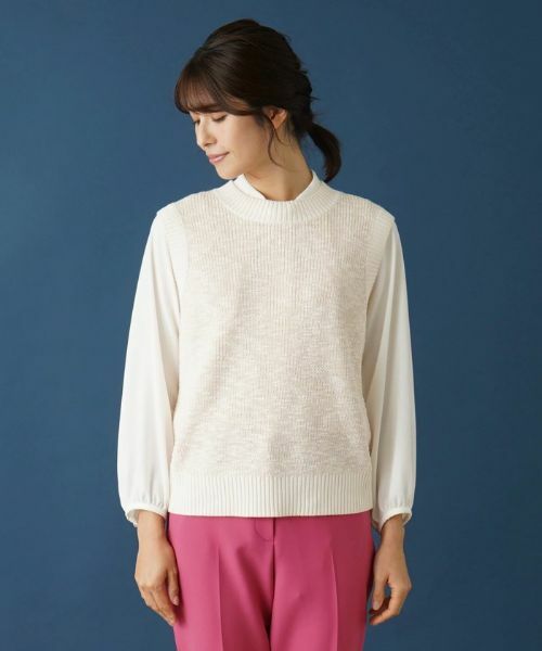 Leilian / レリアン テーラードジャケット | スラブニットベスト | 詳細4