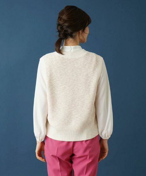 Leilian / レリアン テーラードジャケット | スラブニットベスト | 詳細6