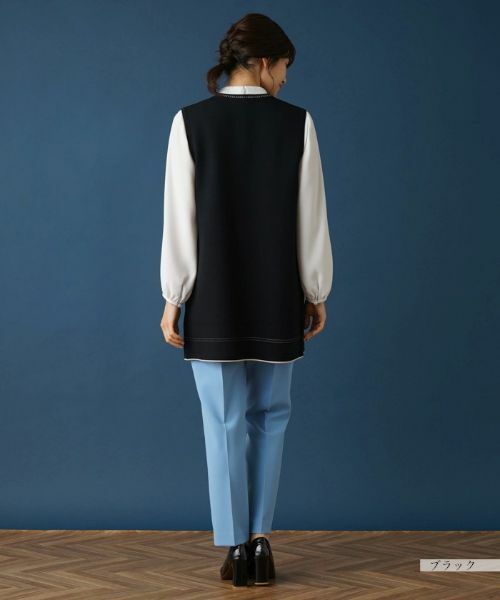 Leilian / レリアン テーラードジャケット | ダブルフェイスニットベスト | 詳細3