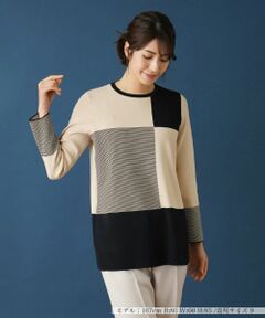 Leilian / レリアン ニット・セーター | カラーブロッククルーネックニット
