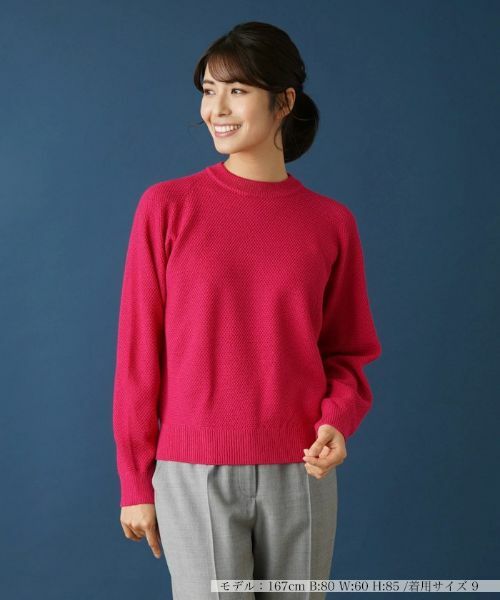 Leilian/レリアン ラグランクルーネックニット レッド 9(M) Leilian/レリアン ラグランクルーネックニット レッド 9(M)