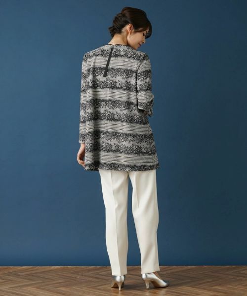 Leilian / レリアン シャツ・ブラウス | レースボーダーチュニックブラウス | 詳細3