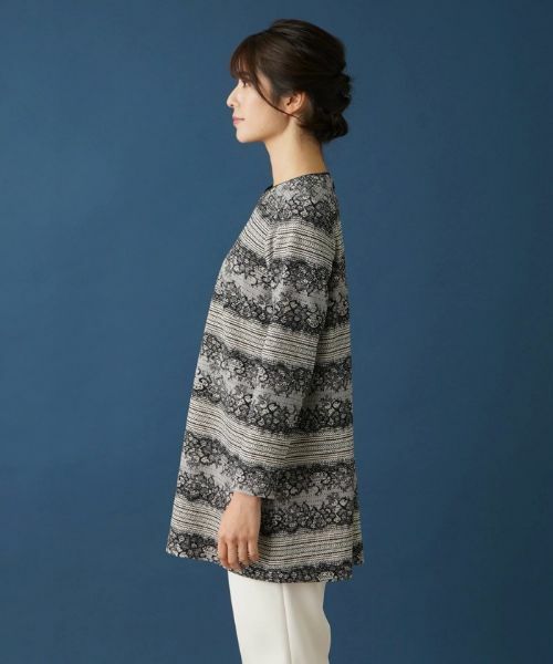 Leilian / レリアン シャツ・ブラウス | レースボーダーチュニックブラウス | 詳細5