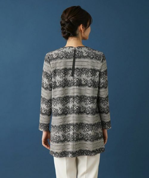 Leilian / レリアン シャツ・ブラウス | レースボーダーチュニックブラウス | 詳細6