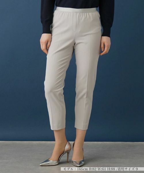 Leilian / レリアン その他パンツ | ラメゴムクロップドパンツ(ライトグレー)