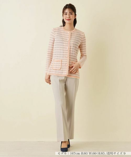 Leilian / レリアン テーラードジャケット | ノーカラーニットジャケット | 詳細1