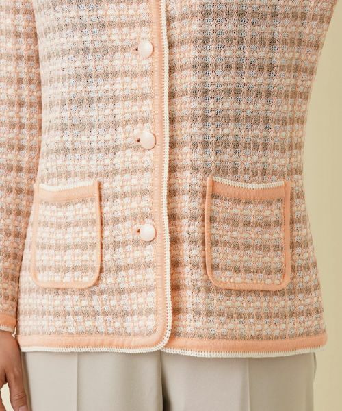 Leilian / レリアン テーラードジャケット | ノーカラーニットジャケット | 詳細11
