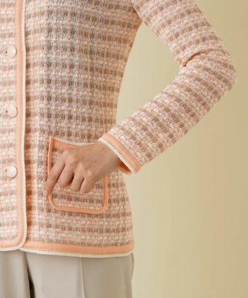 Leilian / レリアン テーラードジャケット | ノーカラーニットジャケット | 詳細9